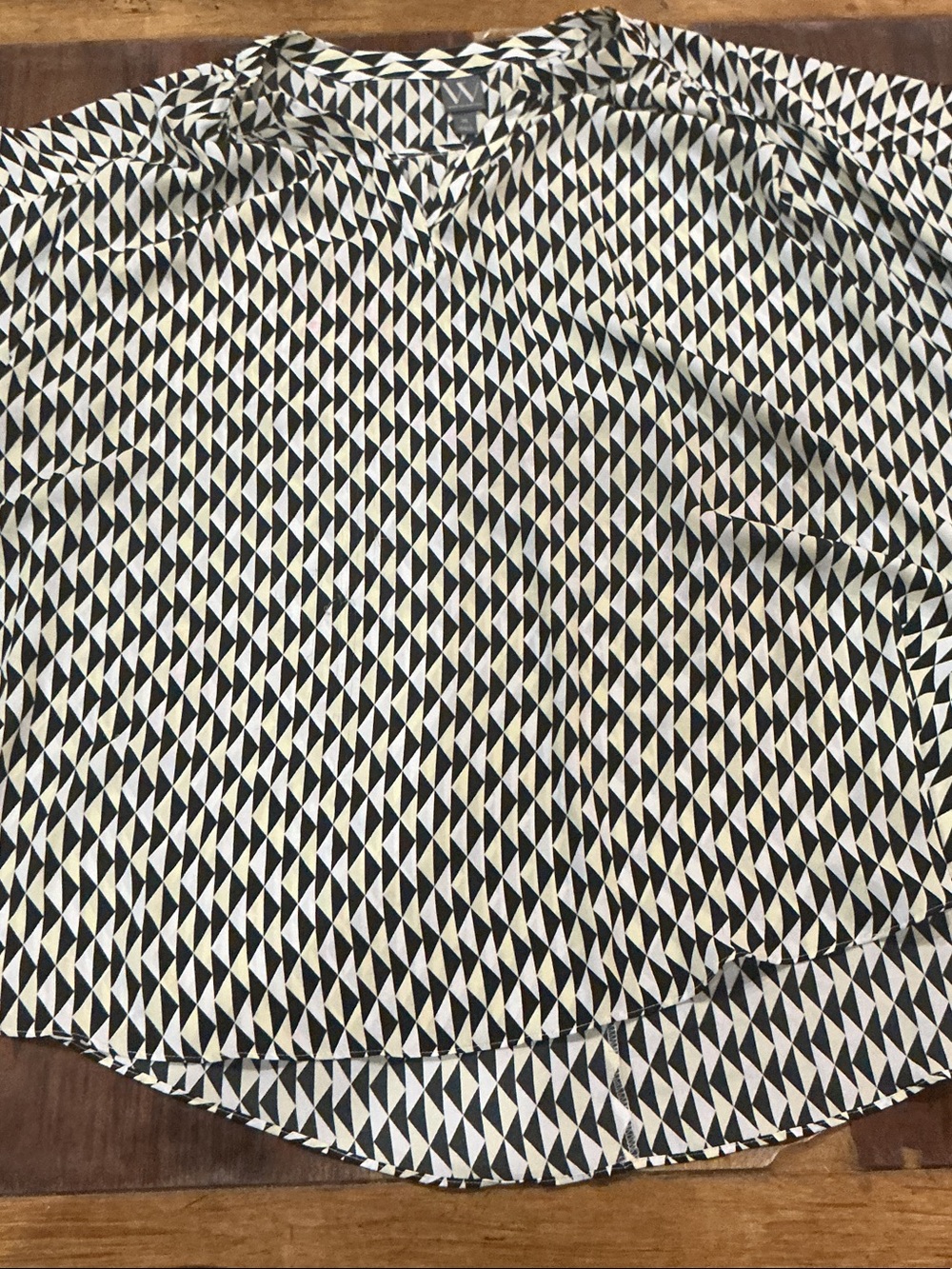 Worthington Black and White High-Low Geometric Skirt